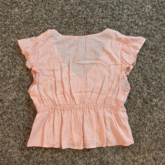 Wild Fable pink flutter sleeve open front crop blouse - Picture 12 of 13